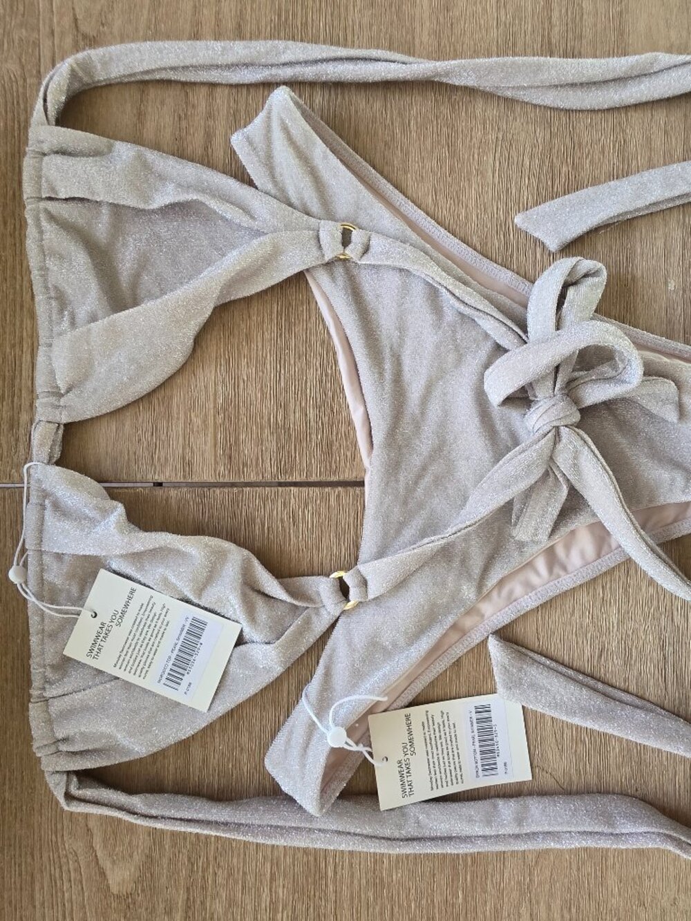 Monday Swimwear byron bottoms V and Moroccan top VV - color pearl shimmer - NWT
